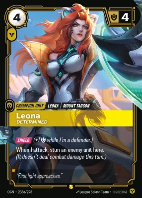 Leona, Riftbound card OGN-238a/298 from Origins