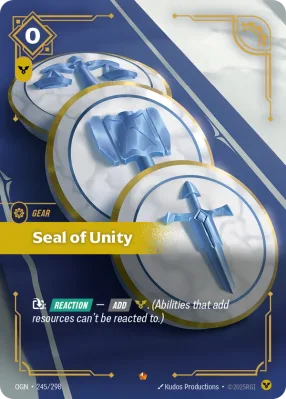Seal of Unity, Riftbound card OGN-245/298 from Origins