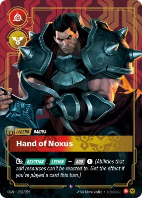 Hand of Noxus, Riftbound card OGN-253/298 from Origins
