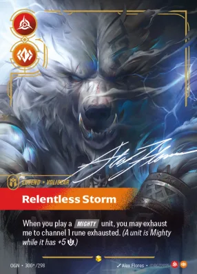 Relentless Storm, Riftbound card OGN-300*/298 from Origins