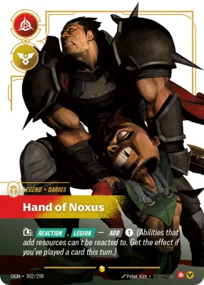 Hand of Noxus, Riftbound card OGN-302/298 from Origins