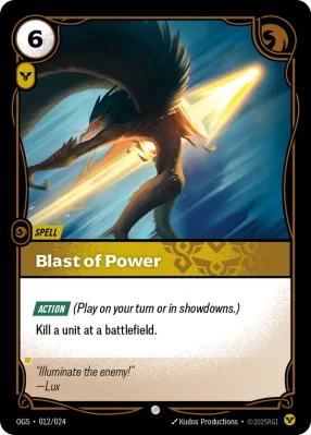 Blast of Power, Riftbound card OGS-012/024 from Proving Grounds