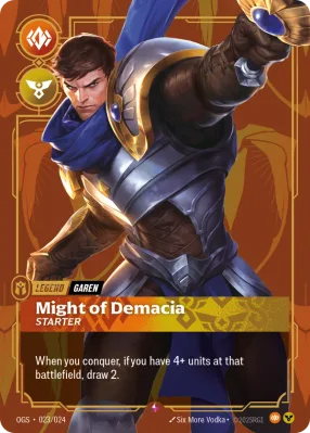 Might of Demacia, Riftbound card OGS-023/024 from Proving Grounds