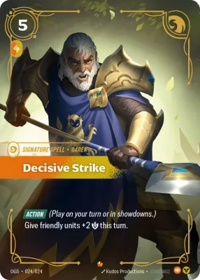 Decisive Strike, Riftbound card OGS-024/024 from Proving Grounds
