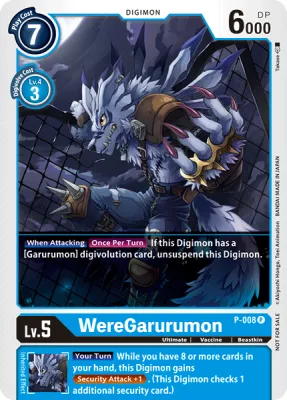 WereGarurumon, Digimon card P-008