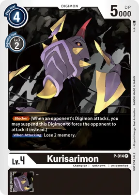 Kurisarimon, Digimon card P-014