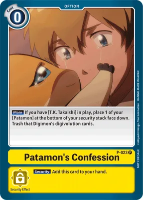 Patamon's Confession, Digimon card P-023