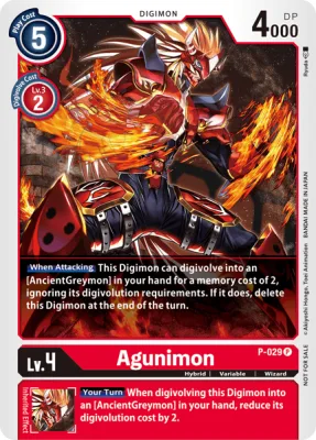 Agunimon, Digimon card P-029