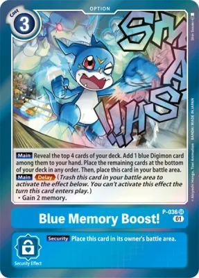 Blue Memory Boost!, Digimon card P-036