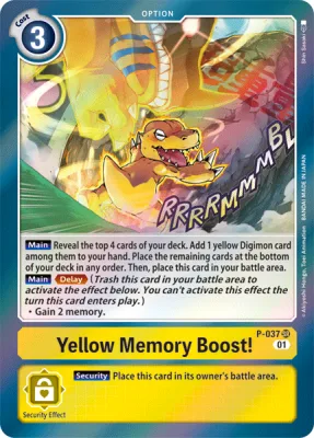 Yellow Memory Boost!, Digimon card P-037
