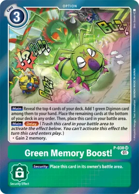 Green Memory Boost!, Digimon card P-038