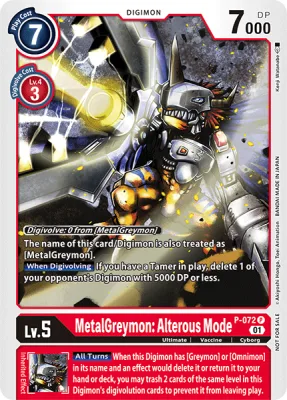 MetalGreymon: Alterous Mode, Digimon card P-072