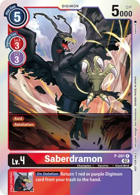 Saberdramon, Digimon card P-091