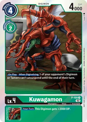 Kuwagamon, Digimon card P-100