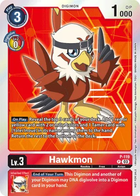 Hawkmon, Digimon card P-119