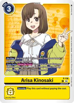 Arisa Kinosaki, Digimon card P-136