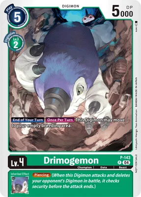 Drimogemon, Digimon card P-143
