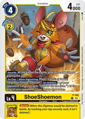 ShoeShoemon, Digimon card P-165