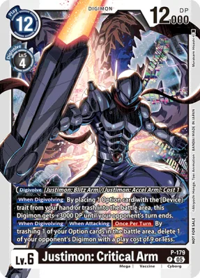 Justimon: Critical Arm, Digimon card P-179