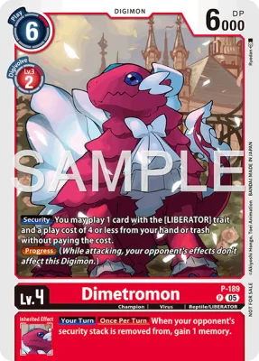 Dimetromon, Digimon card P-189