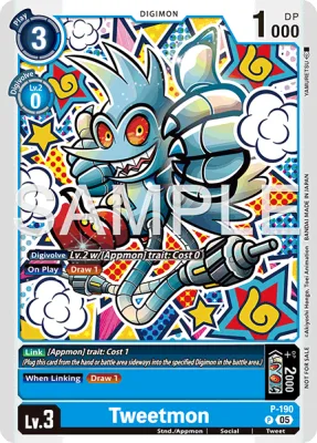 Tweetmon, Digimon card P-190