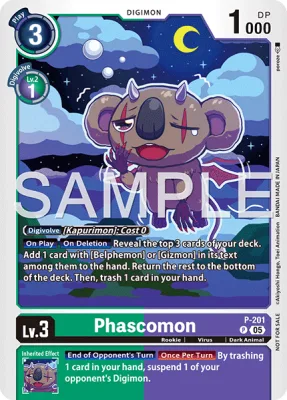 Phascomon, Digimon card P-201
