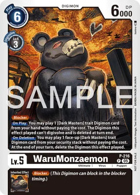 WaruMonzaemon, Digimon card P-216