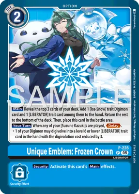 Unique Emblem: Frozen Crown, Digimon card P-228