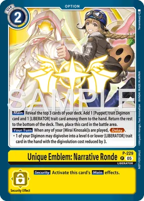 Unique Emblem: Narrative Ronde, Digimon card P-229