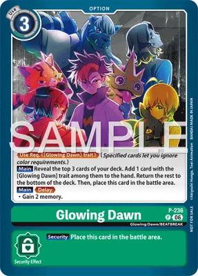 Glowing Dawn, Digimon card P-236