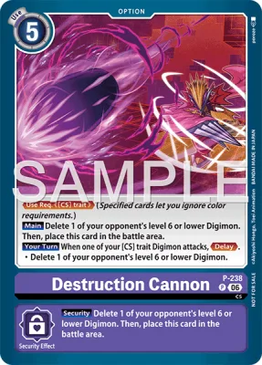 Destruction Cannon, Digimon card P-238