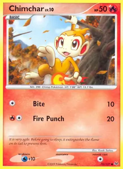 Chimchar — Platinum #70, 2009. Illustrated by Kouki Saitou.