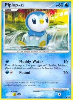 Piplup — Platinum #85, 2009. Illustrated by Mitsuhiro Arita.