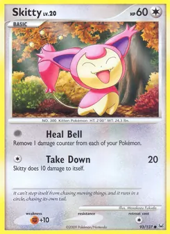 Skitty — Platinum #93, 2009. Illustrated by Masakazu Fukuda.
