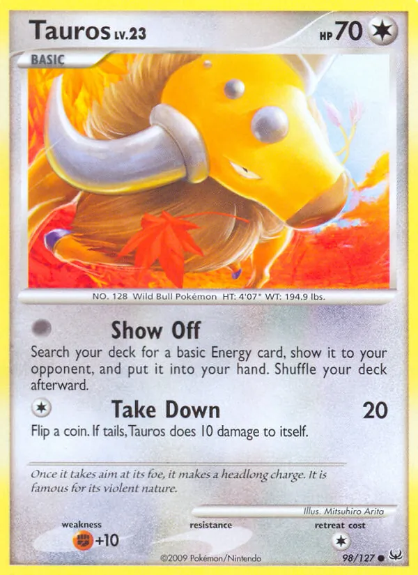 Tauros — Platinum #98, 2009. Illustrated by Mitsuhiro Arita.