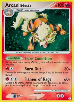 Arcanine — Rising Rivals #1, 2009. Illustrated by Masakazu Fukuda.