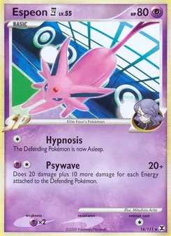 Espeon E4 — Rising Rivals #18, 2009. Illustrated by Mitsuhiro Arita.