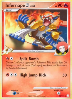 Infernape E4 — Rising Rivals #43, 2009. Illustrated by Masakazu Fukuda.