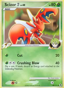 Scizor E4 — Rising Rivals #48, 2009. Illustrated by Kouki Saitou.