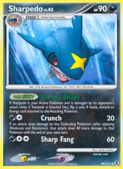 Sharpedo — Rising Rivals #49, 2009. Illustrated by Kouki Saitou.