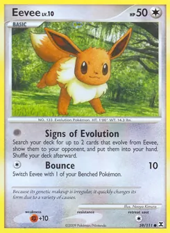 Eevee — Rising Rivals #59, 2009. Illustrated by Naoyo Kimura.