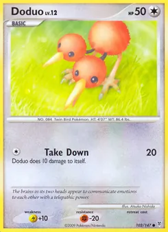 Doduo — Supreme Victors #102, 2009. Illustrated by Atsuko Nishida.