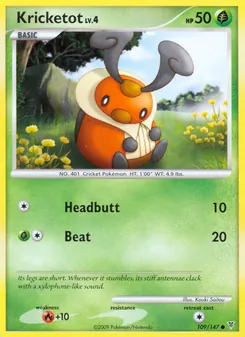 Kricketot — Supreme Victors #109, 2009. Illustrated by Kouki Saitou.