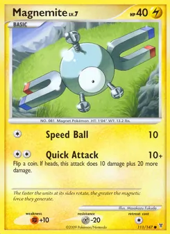 Magnemite — Supreme Victors #111, 2009. Illustrated by Masakazu Fukuda.