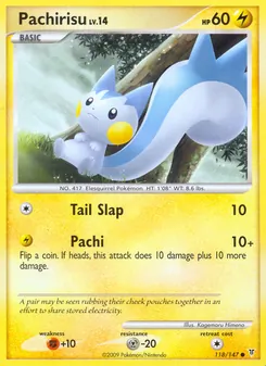 Pachirisu — Supreme Victors #118, 2009. Illustrated by Kagemaru Himeno.