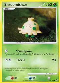 Shroomish — Supreme Victors #127, 2009. Illustrated by Yuka Morii.