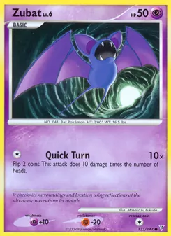 Zubat — Supreme Victors #133, 2009. Illustrated by Masakazu Fukuda.