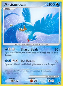 Articuno — Supreme Victors #16, 2009. Illustrated by Mitsuhiro Arita.