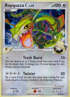 Rayquaza C — Supreme Victors #8, 2009. Illustrated by kawayoo.