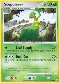 Sceptile — Arceus #31, 2009. Illustrated by Kouki Saitou.